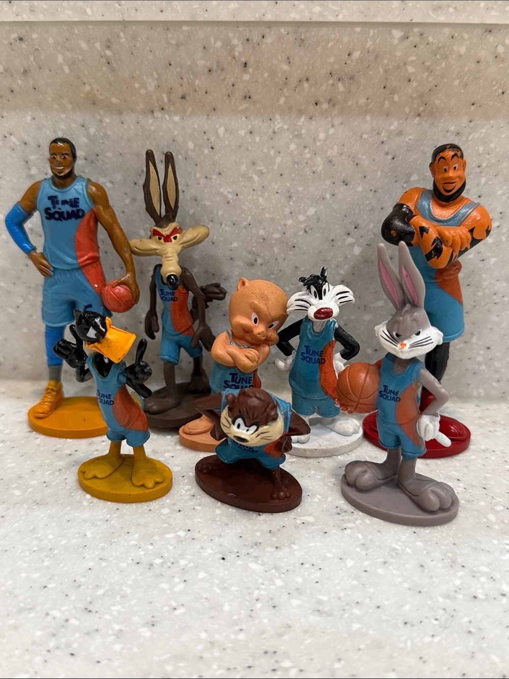 8 pieces Warner Bros. Tune Squad Figure Set - Blue, Orange, Yellow, Gray